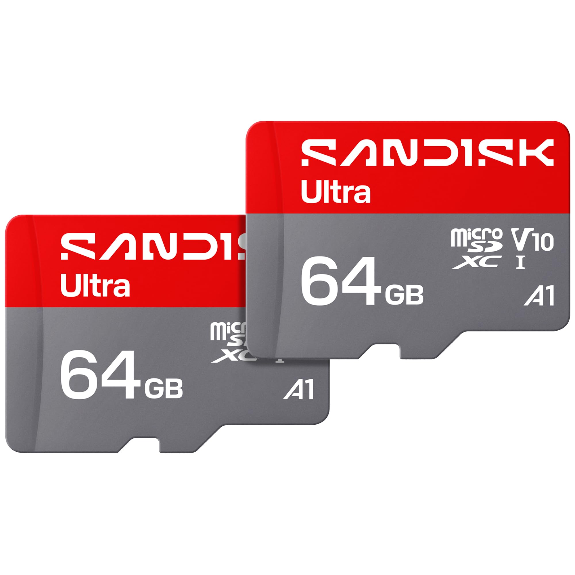 SANDISK 64GB Ultra microSD Card + Adapter, Up to 145MB/s Read Speeds 2-Pack