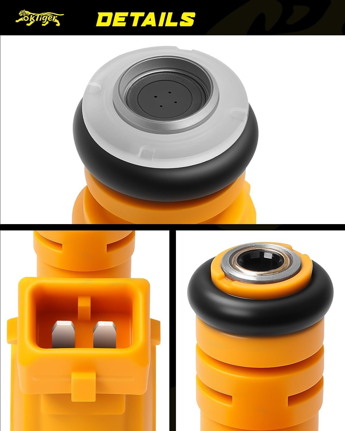 Oktiger High Performanced Set of 6 Fuel Injectors Fit for Jeep Grand Cherokee 1993-1998, Wrangler 1991-1995 1997-1998, Cherokee 1989-1998, Comanche 1987-1992, 4.0L, L6, Replace# 0280155710 0280155703