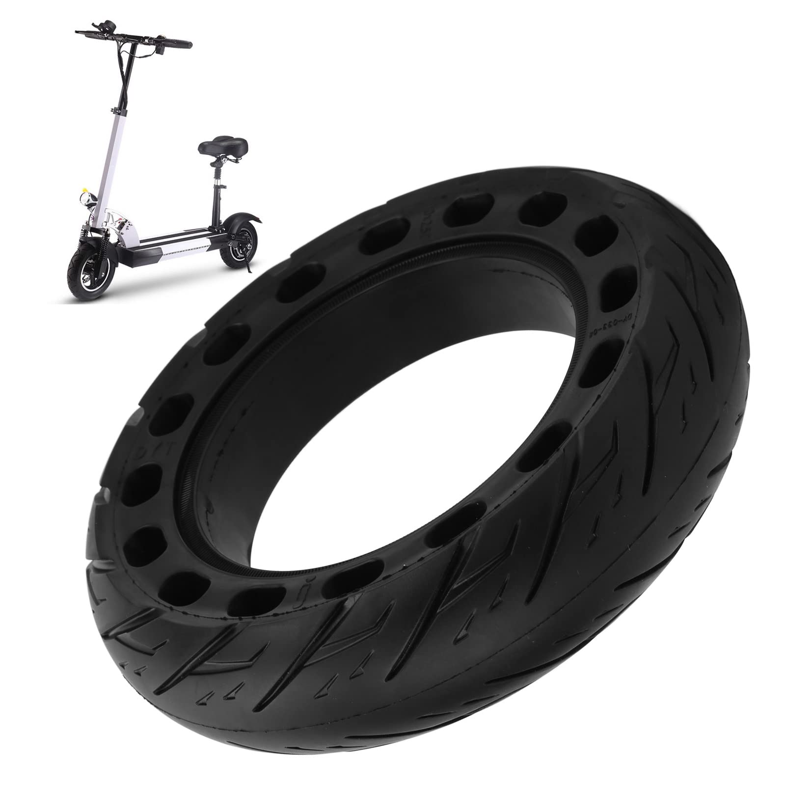 Neumático de Scooter, neumático de Scooter eléctrico, neumáticos sólidos de 10 x 2,50, neumático de Repuesto elástico a Prueba de explosiones para Scooter eléctrico de 10 Pulgadas.