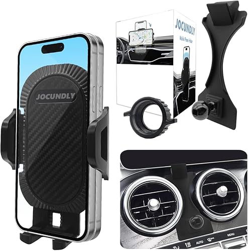 JOCUNDLY Soporte de teléfono para automóvil para Mercedes Benz Clase C 2019-2021 y Clase GLC 2020-2022 compatible con funda gruesa Soporte de