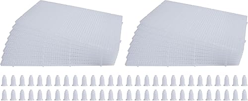 Vista 15 de ALEGI Bandeja divisora de rejilla de plástico, caja de huevos, Louvre, acuario, tanque de peces, aislamiento inferior con soporte (4 piezas, negro)