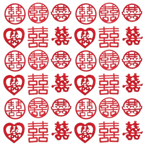 Toyvian 120 Pezzi Coriandoli Cinesi per Matrimoni Decorazioni Sparse Carattere Xi Mini 5Cm per Feste, Centrotavola e Cerimonie Nuziali, Leggeri e Portatili per Fidanzamenti, Anniversari e