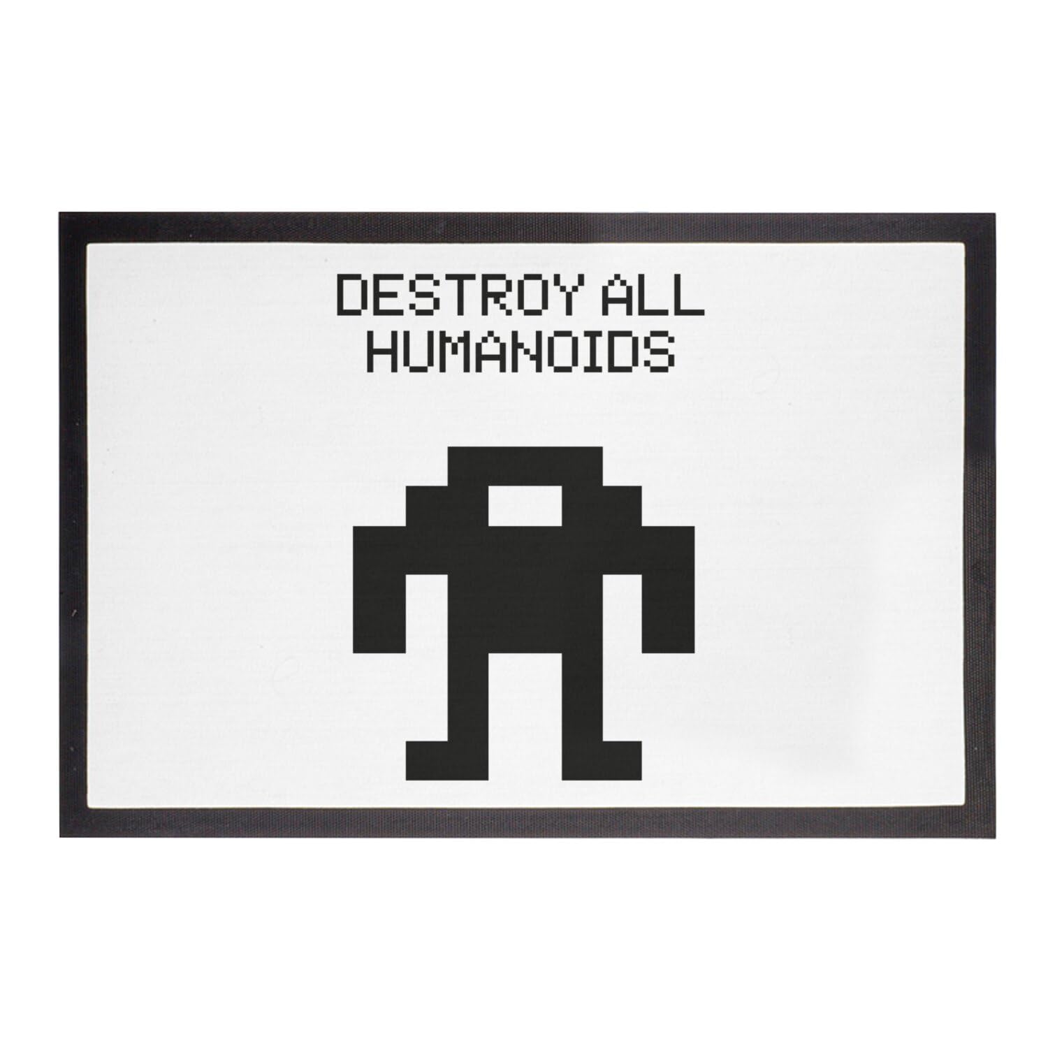 Paillasson Blanc Destroy All Humanoids Retro Arcade 60x40cm