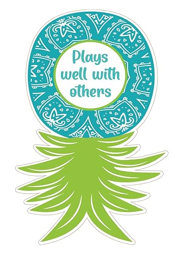 Plays Well With Others Upside Down Pineapple Magnet Decoration Customized for your Stateroom Door on your Cruise Refrigerator Desk etc