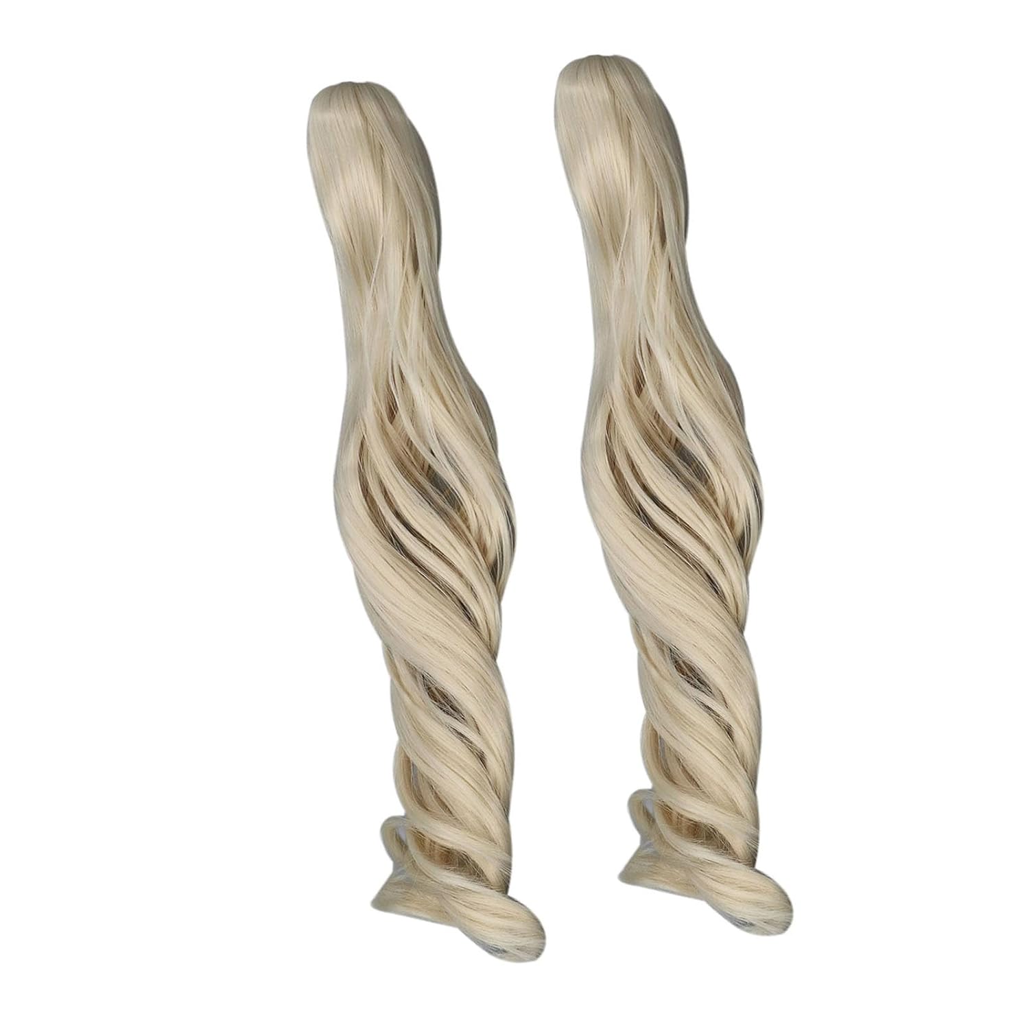 Ball Jointed Doll Wig, Soft Synthetic Roman Curl Hair with on Ponytail Design, for Cotton Dolls and Ball Jointed Dolls (Milk Gold)