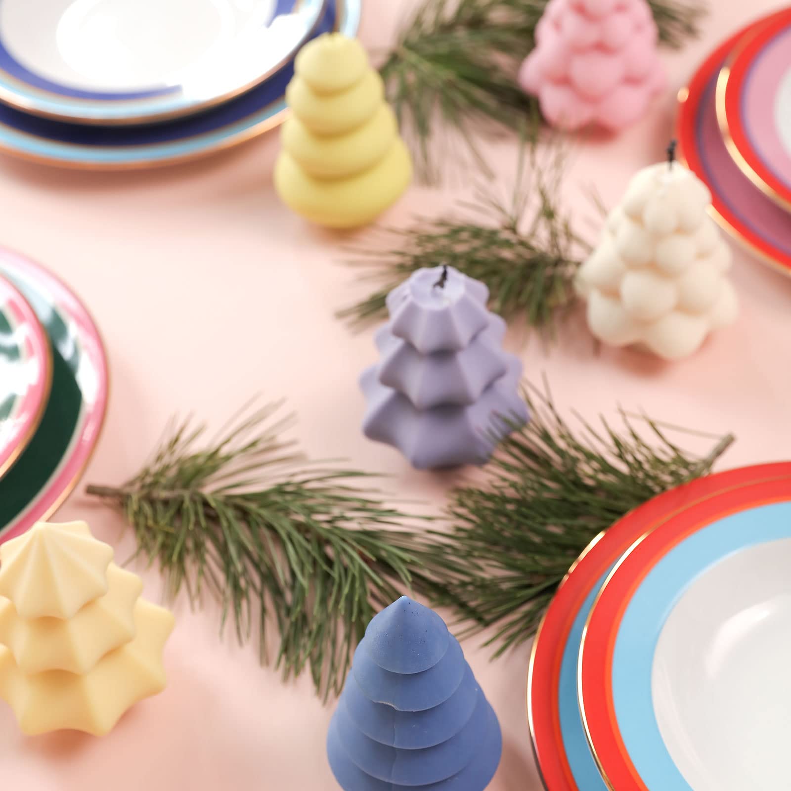 BOOWAN NICOLE Kaarsvorm kerstboom, dennenboom, siliconen vorm gestileerd, accessoires voor het maken van kaarsen (LZ0652-2