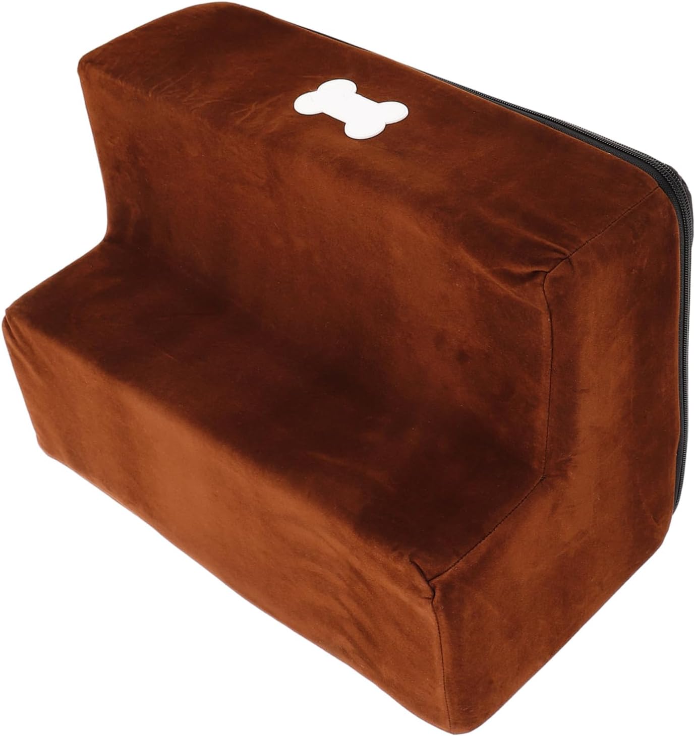 POPETPOP 2-Step PET Stairs for Dogs and Cats Non-Slip Indoor Dog Ladder Removable Carpet PET Accessory for High Beds and Couches