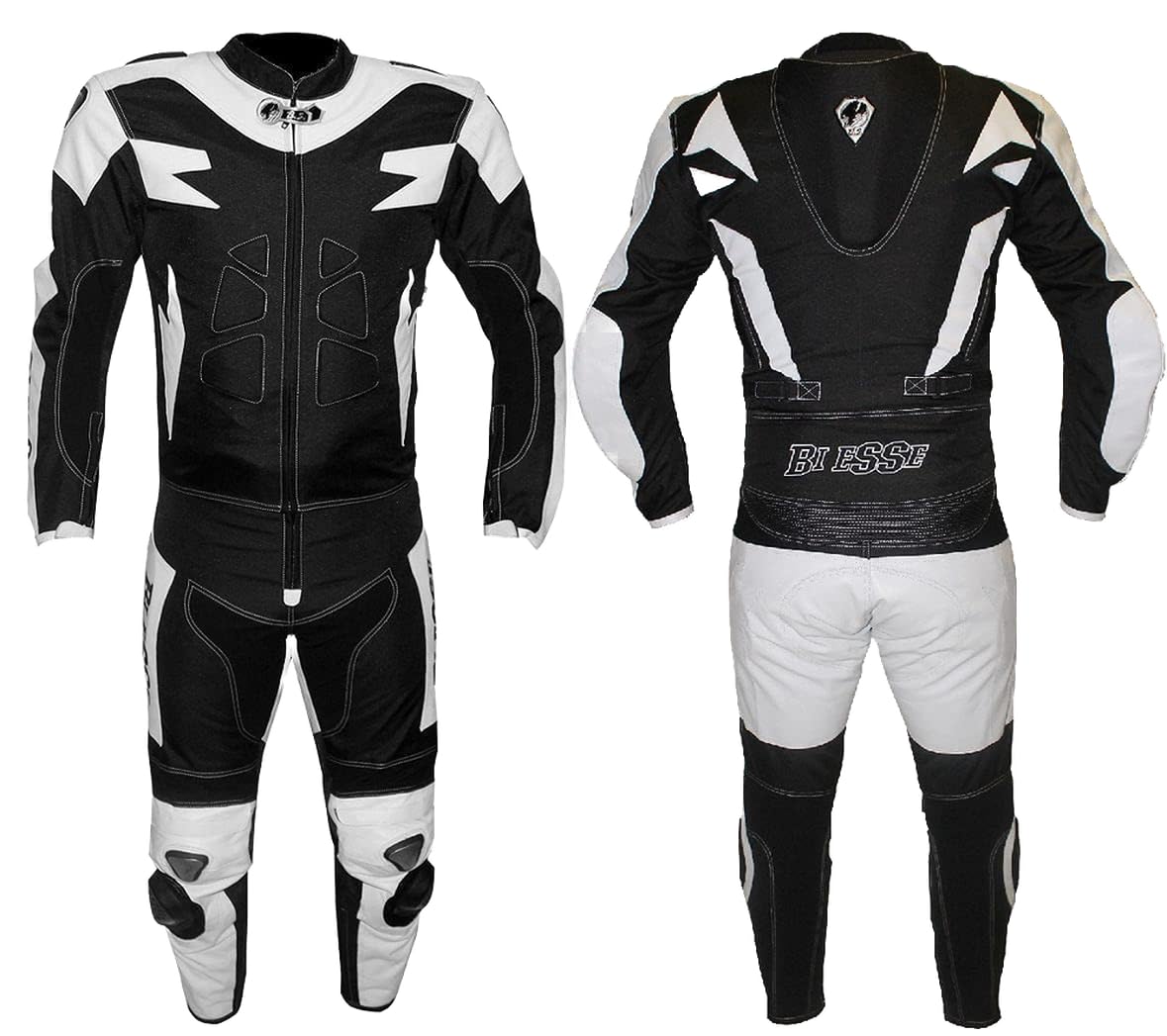 BI ESSE Motorradkombi Herren 2-teilig – Motorradanzug Leder & Textil, Jacke und Hose trennbar, verstellbar, atmungsaktiv, Touring & Racing geeignet