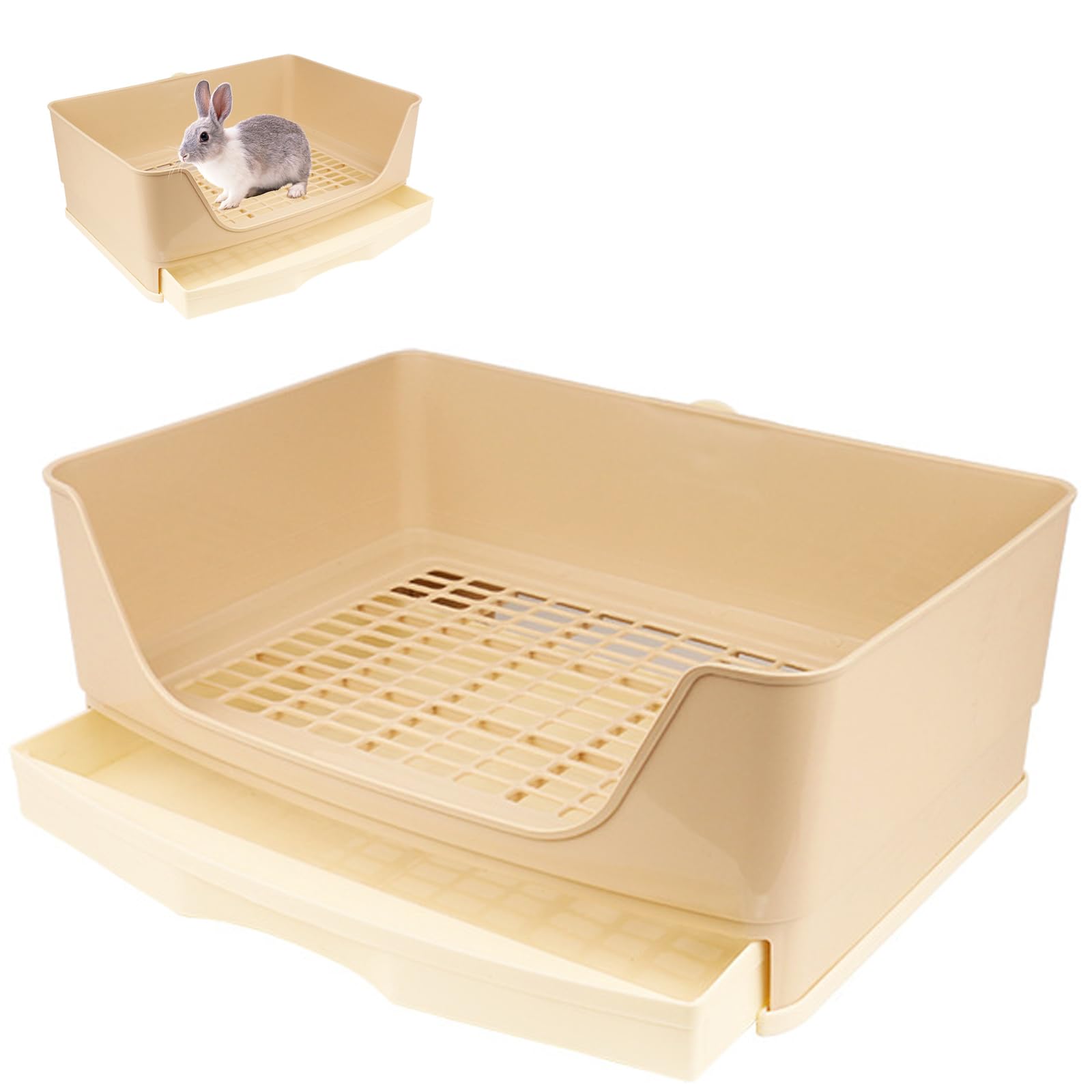 15,8 x 11 x 6 cm Kunststoff-Kaninchentoilette Schublade Typ Töpfchentrainer für Meerschweinchen und Frettchen