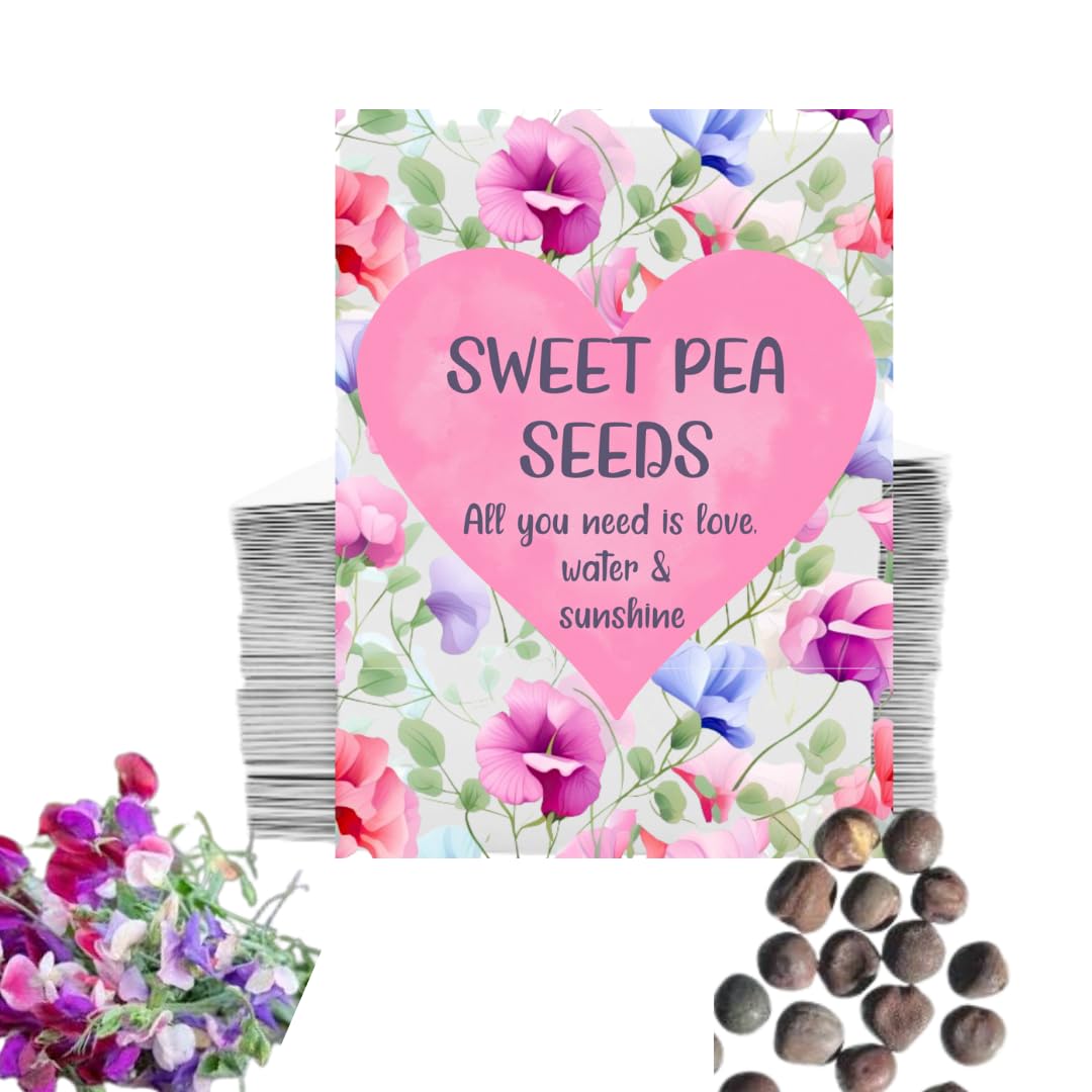Blooming Memories 50 x Funeral Seed Packets with Sweet Pea Seeds/Funeral Favours for Guests to Grow Funeral Flowers/Perfect Funeral Decorations & Funeral Gifts