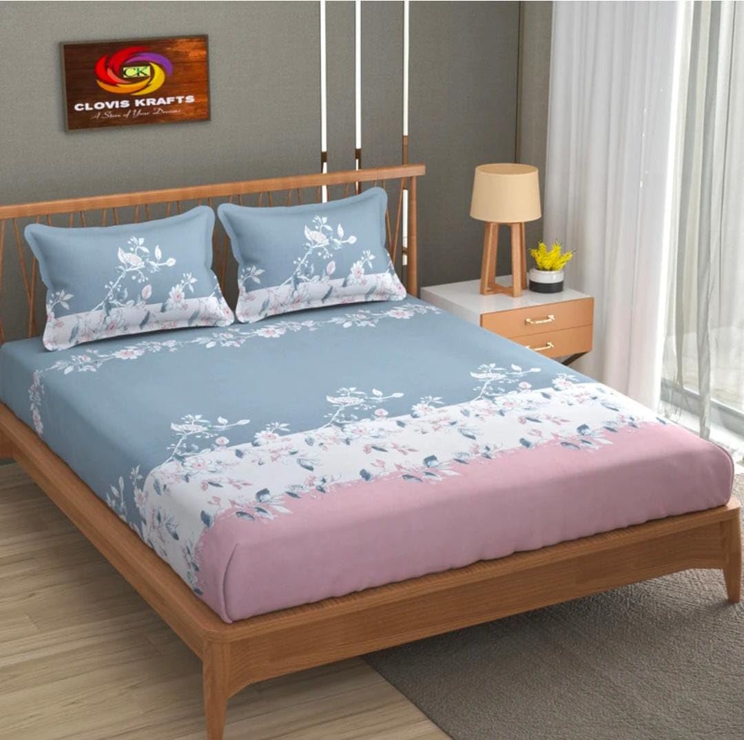 CLiDE Red Cherry Glace Cotton Bedsheet Set - Luxury Double Bedding -5