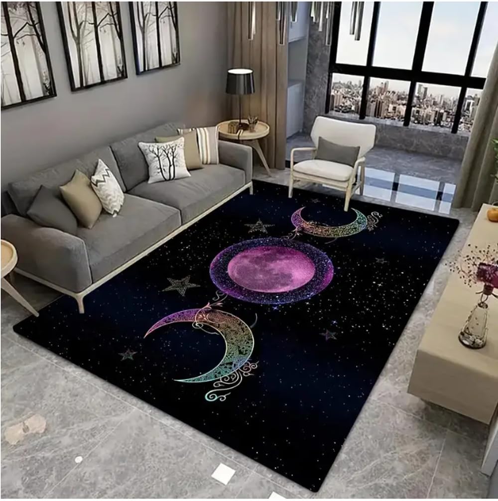 Tapis antidérapant gothique sorcellerie avec pentagramme pour table basse de salon