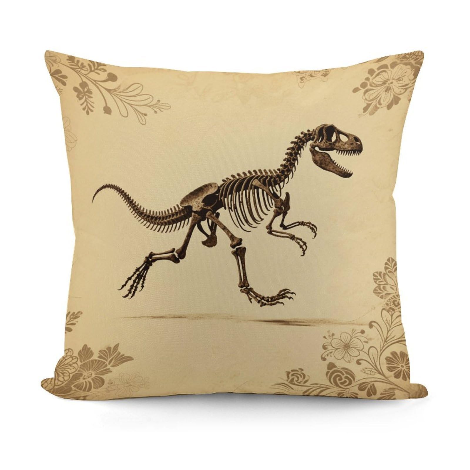 VstaDank Dinosaur Skeleton Print Throw Pillow Cover Soft Square Cushion Cover Art Artwork Pillow Covers Mordern Couch Pillow Covers Decorative Cushion Case for Chair Couch Bedroom Living Room