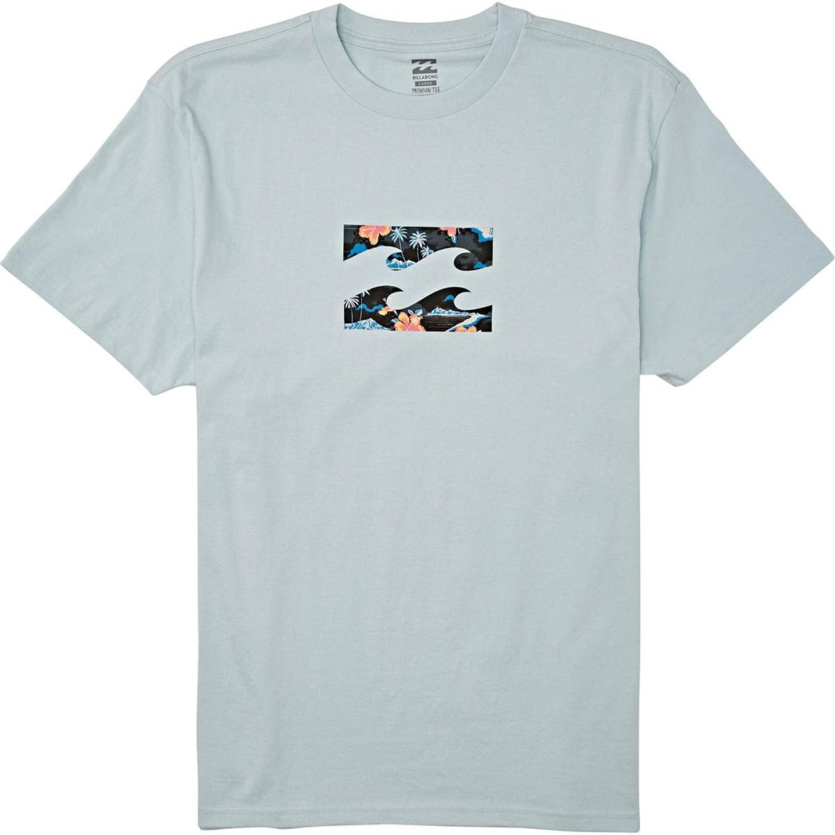 Billabong Men's Short Sleeve Logo Graphic T-Shirt, Lt Blue Wave, Small