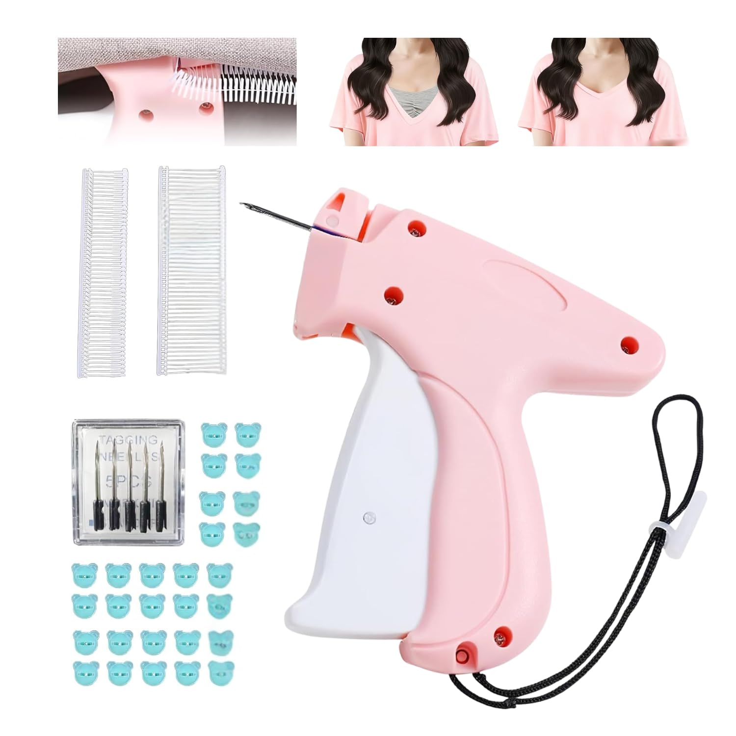 Quick Clothing Fixer Kit – Handheld Stitch Sewing Gun, Tagging & Stitching Tool for Garments, Saree Draping, and DIY Repairs – Includes 100 Glow Tags, 5 Needles & 1100 Barbed Pins-image-6