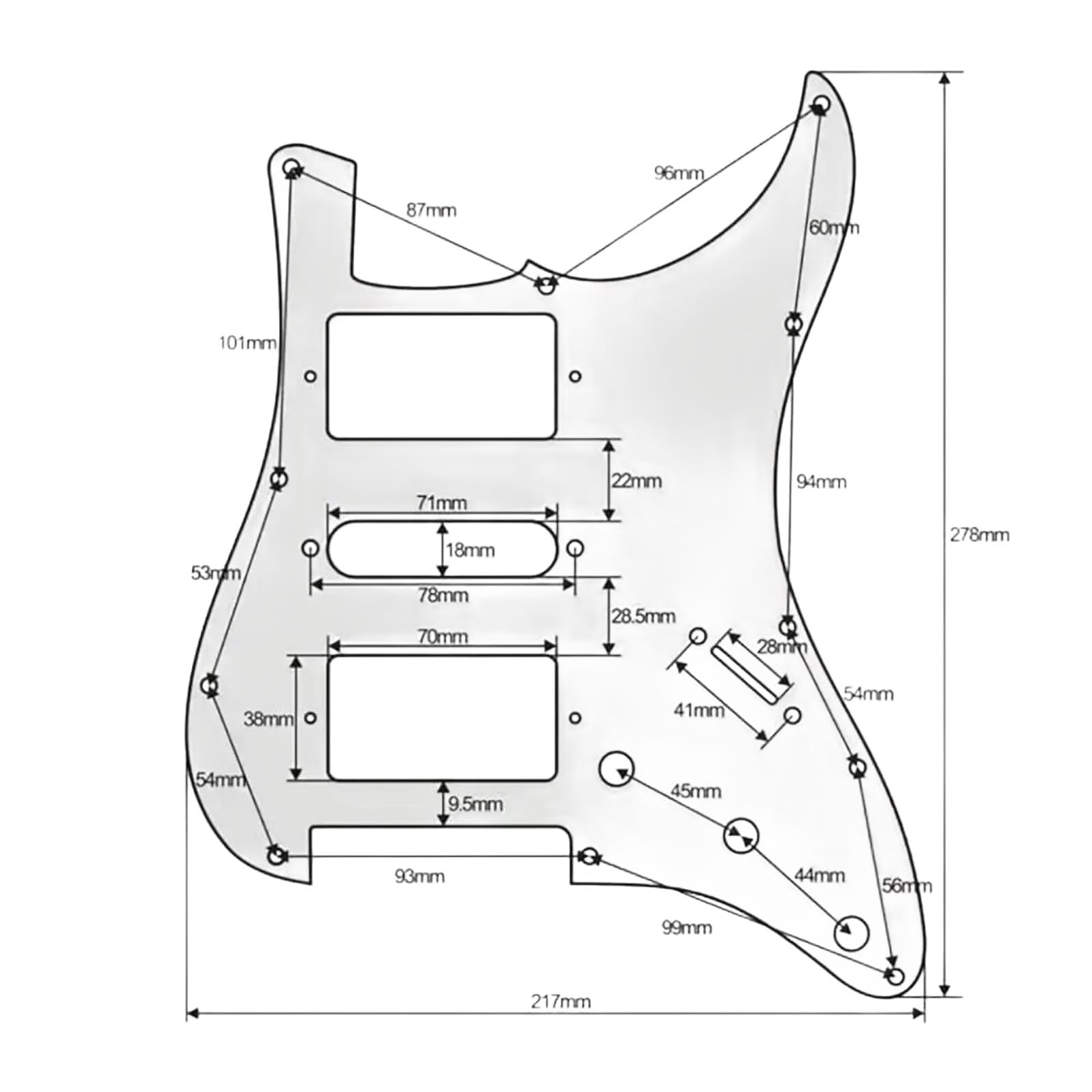 Części Pickguardów Do Gitary Elektrycznej HSH Wstępnie Okablowana Cewka Pickguard Do Gitary Dzielona