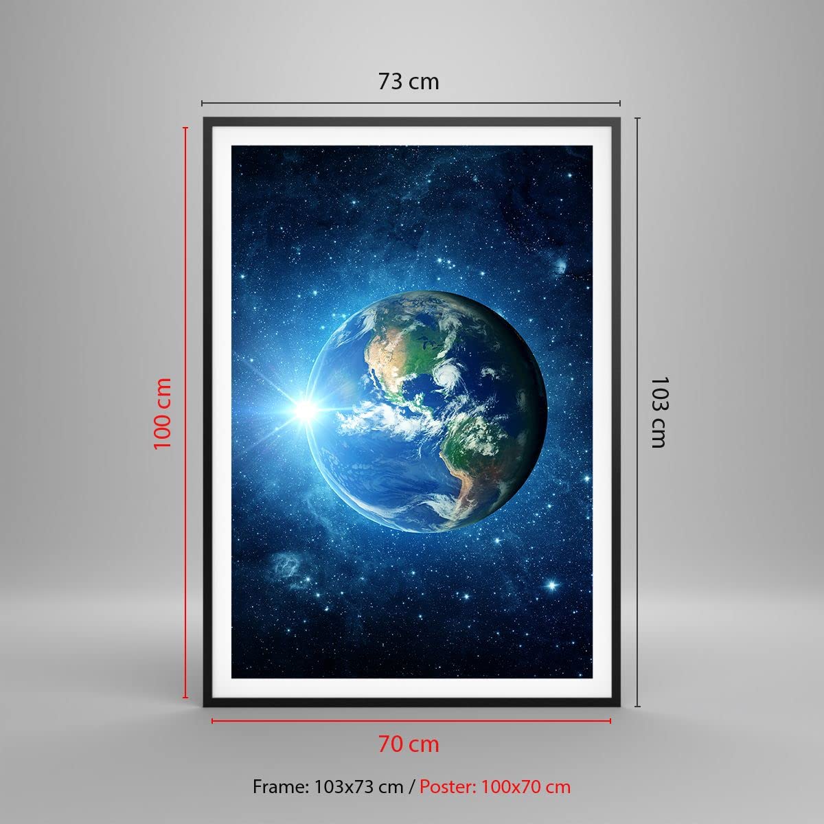 Wandposter 100x70 Cm 'Erde Universum' – Kunstdruck Auf Premium-Papier, Matt, Für Wohnzimmer, Schlafzimmer & Mehr