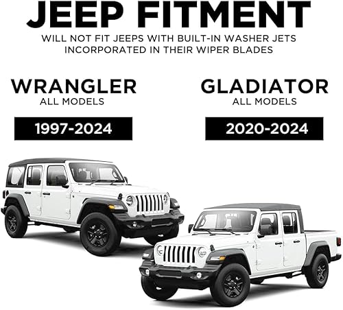 Vista 36 de Clix Wipers - Limpiaparabrisas para Jeep Wrangler & Gladiator (16 pulgadas/16 pulgadas) rojo (todos los modelos Wrangler y Gladiator)