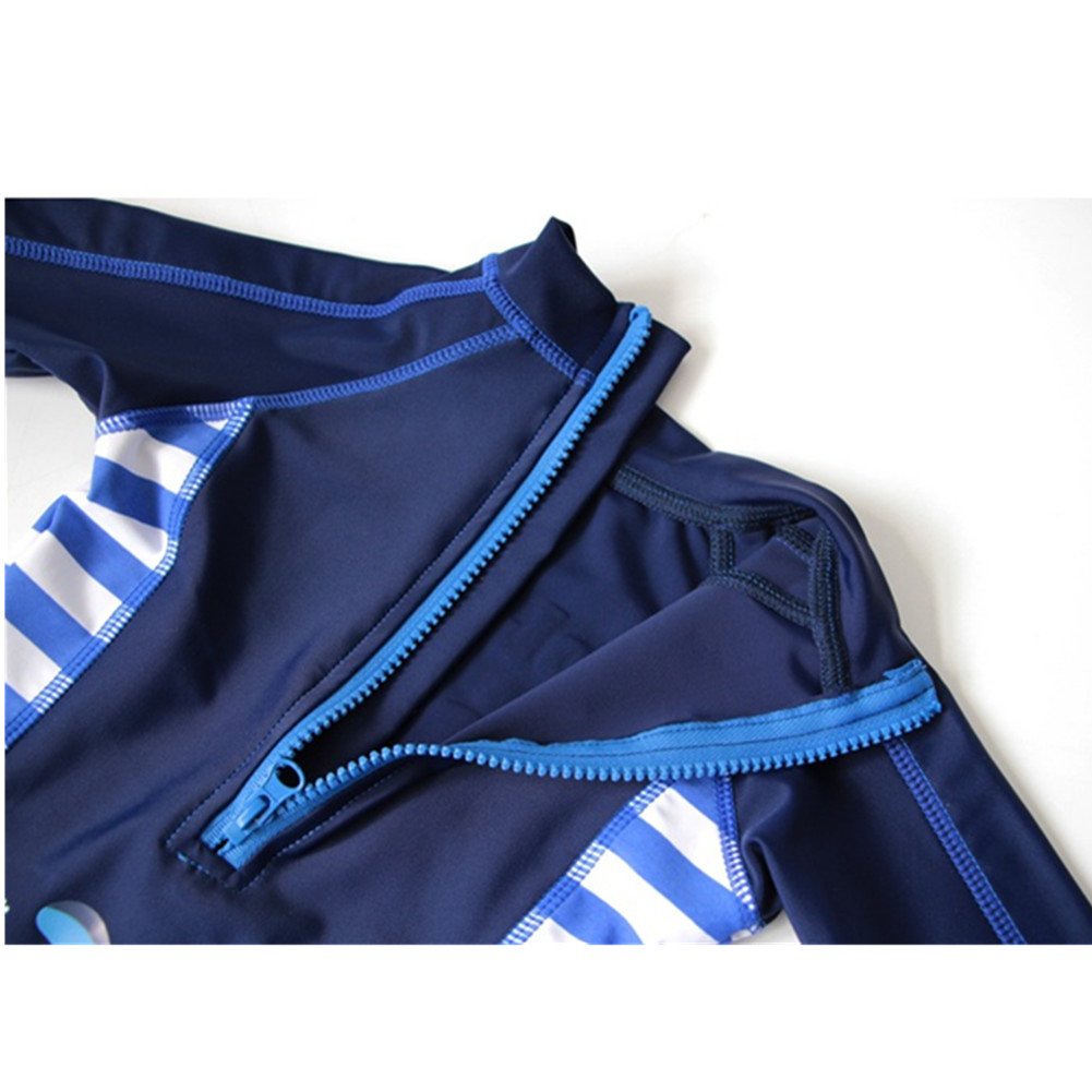 Traje de Baño para Niños Bañador Una Pieza Bebé Manga 3/4 UPF Protección Solar UV Natación con Gorro