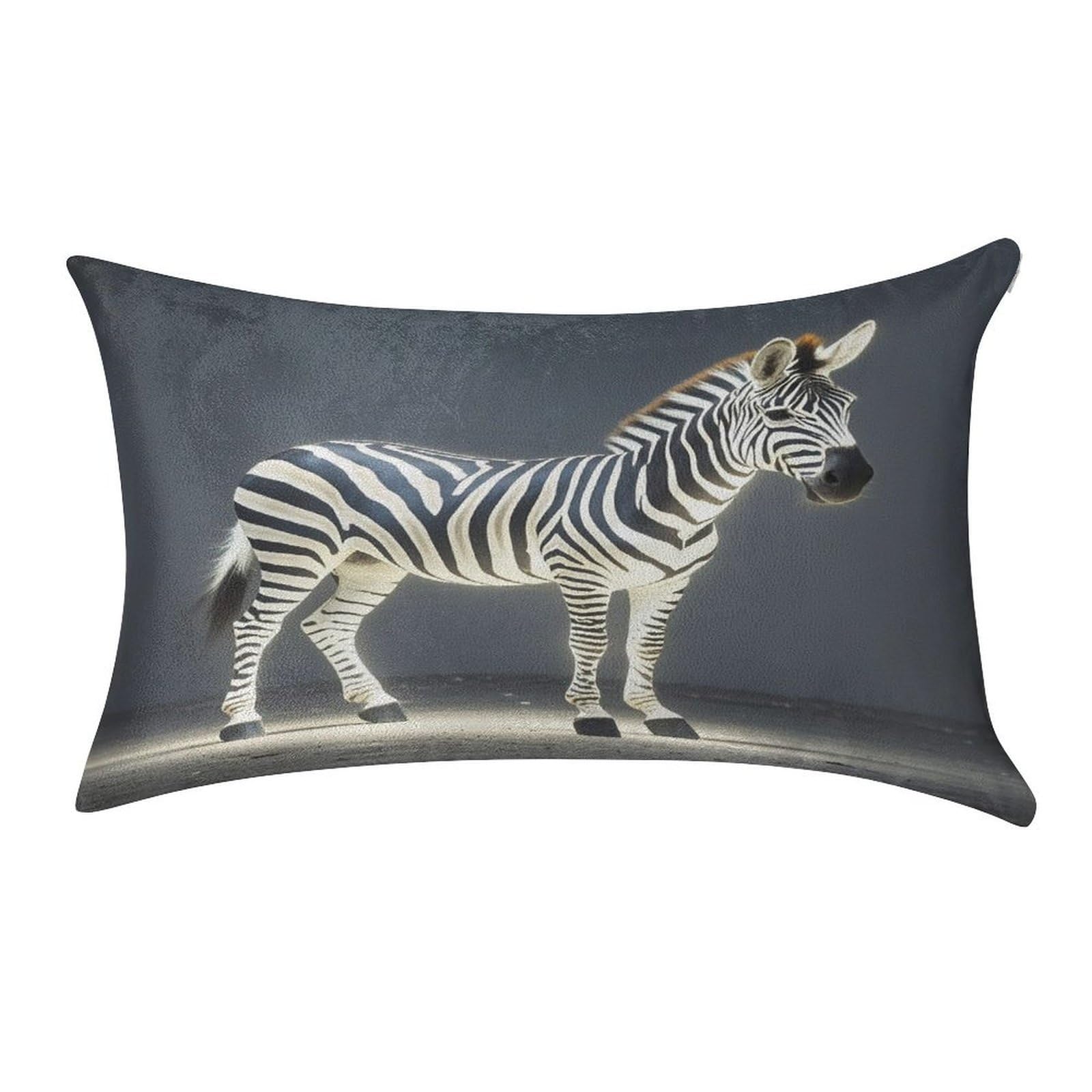 FekiLoot Glowing Zebra Pillowcase Velvet Throw Pillow Cover Soft Lumbar Pillow Shells Rectangle Cushion Cases with Zipper Luxury Cozy Pillows Shams for All Seasons 12 X 20 in