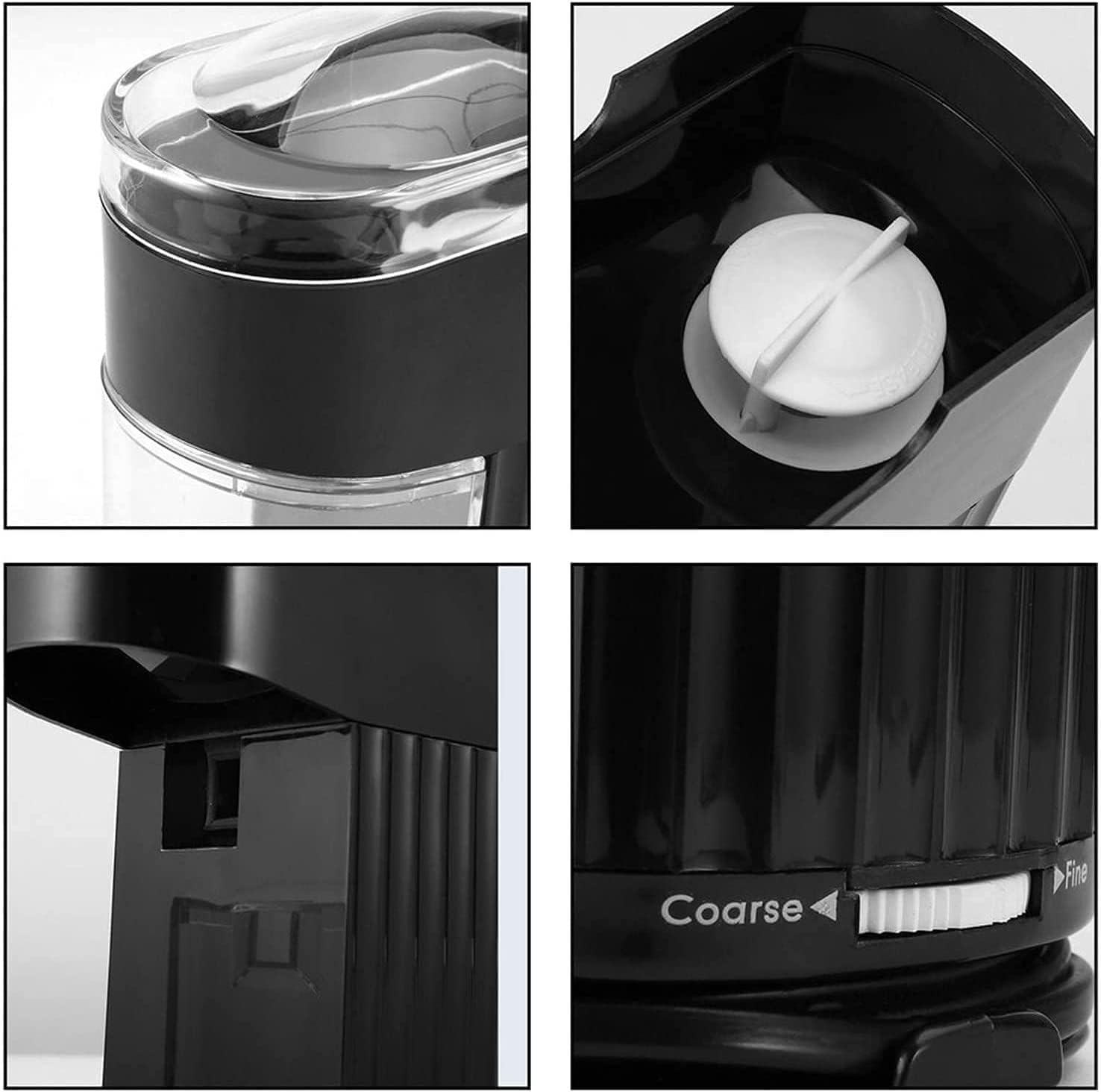 Coffee Grinder Electric Small Grinder for Coffee Beans Portable Coffee Mill Stainless Steel Herb Grinder for Dry Herb Spice Peanut Grains Beans Non-slip Rubber Base