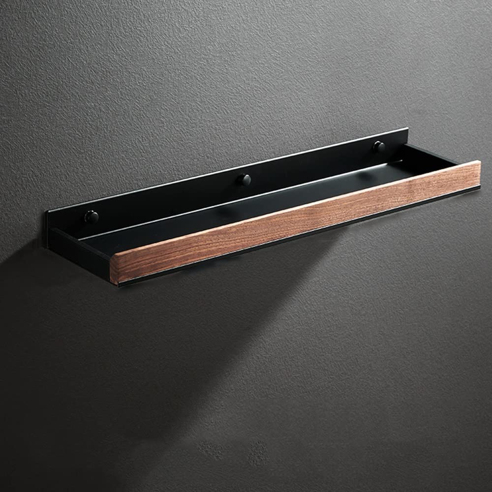 Multifunctional Shower Caddy Solid Wood Bathroom Shelf Floating Shelves Cosmetic Storage Rack Wall Mounted Space Aluminum Kitchens Bedroom