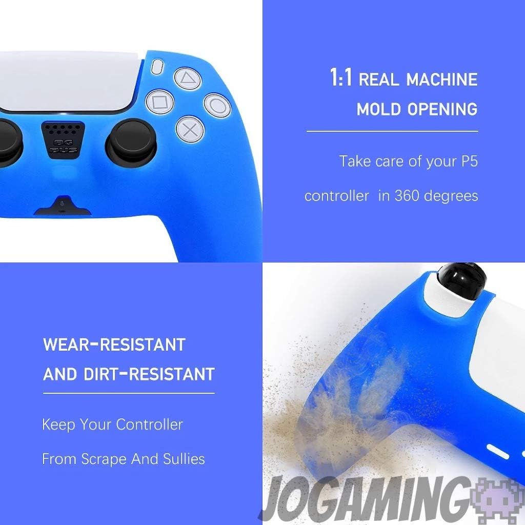 JoGaming PS5 Gaming Silicone Cover Case Anti-Slip Controller Skin Protector (BLUE)