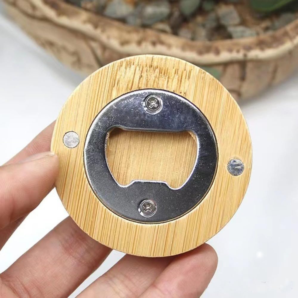 16 Stück Flaschenöffner Holz Magnetisch - Bambus Öffner Für Bier Und Getränke