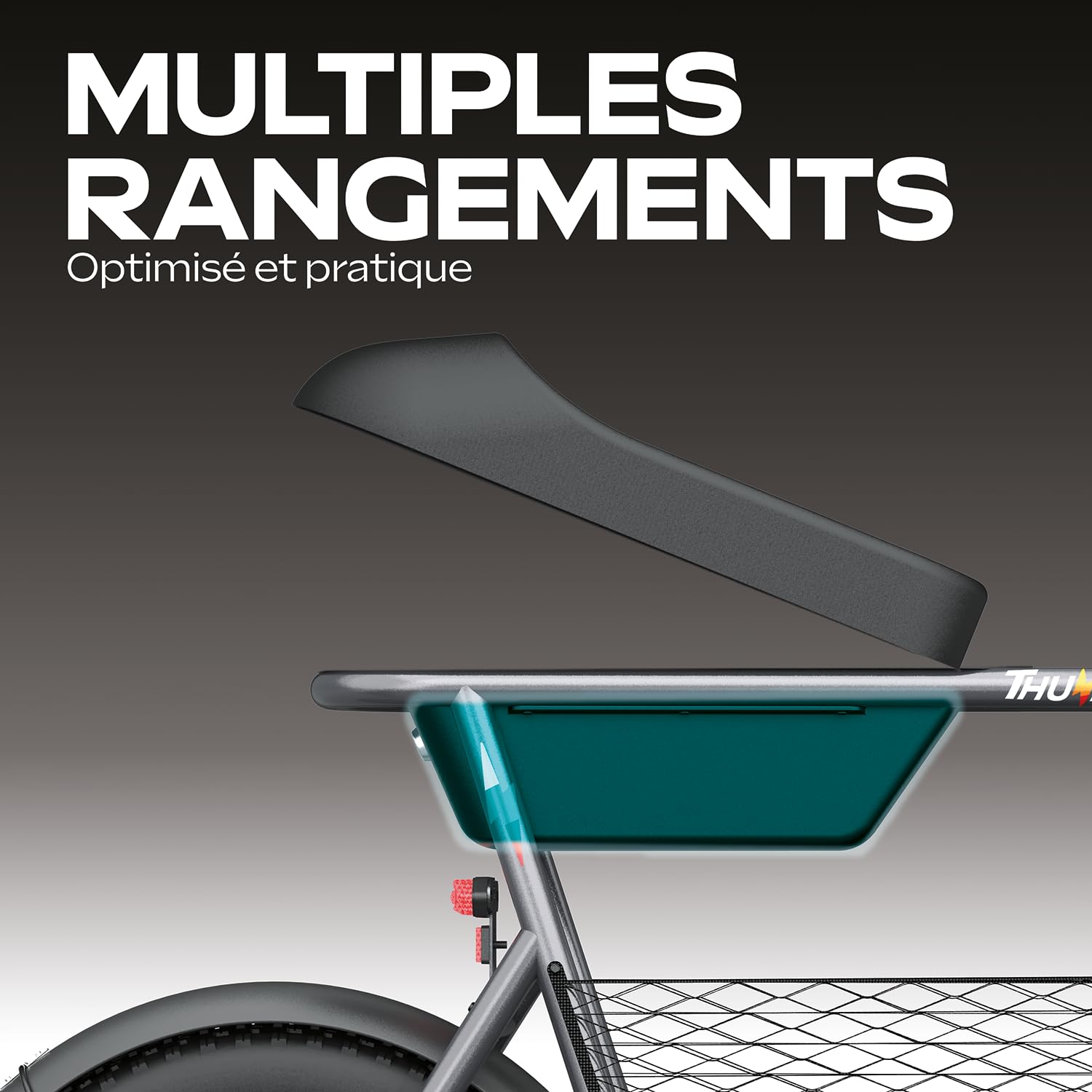 Trottinette électrique URBANGLIDE Thunder 160 – 25 km/h, 30 km d'autonomie, Freins à Disque, 16'', Grise