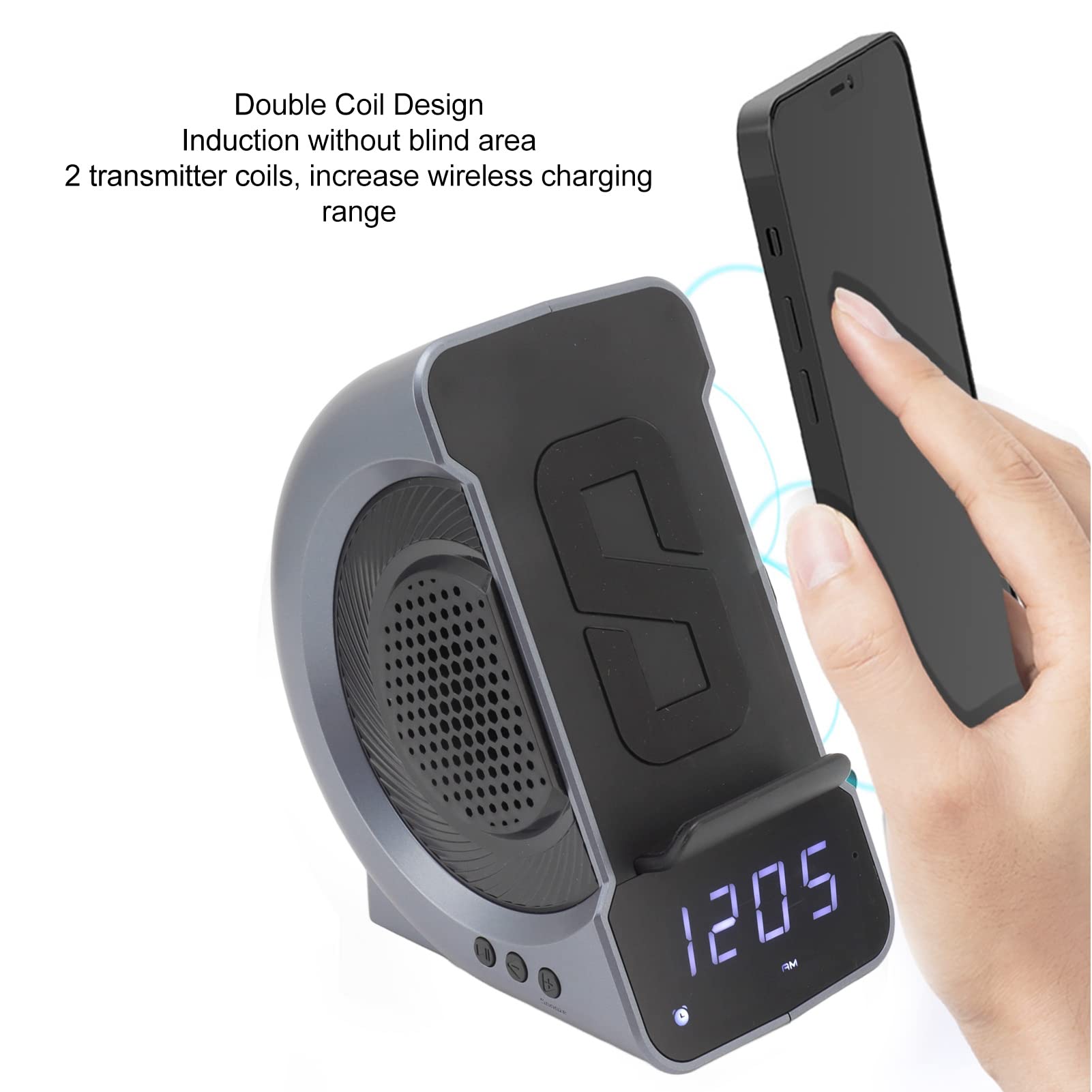 Produktbild von Bluetooth-Lautsprecher Mit Digitalem Wecker – Radio, Nachtlicht & 1200 MAh Akku Fürs Schlafzimmer