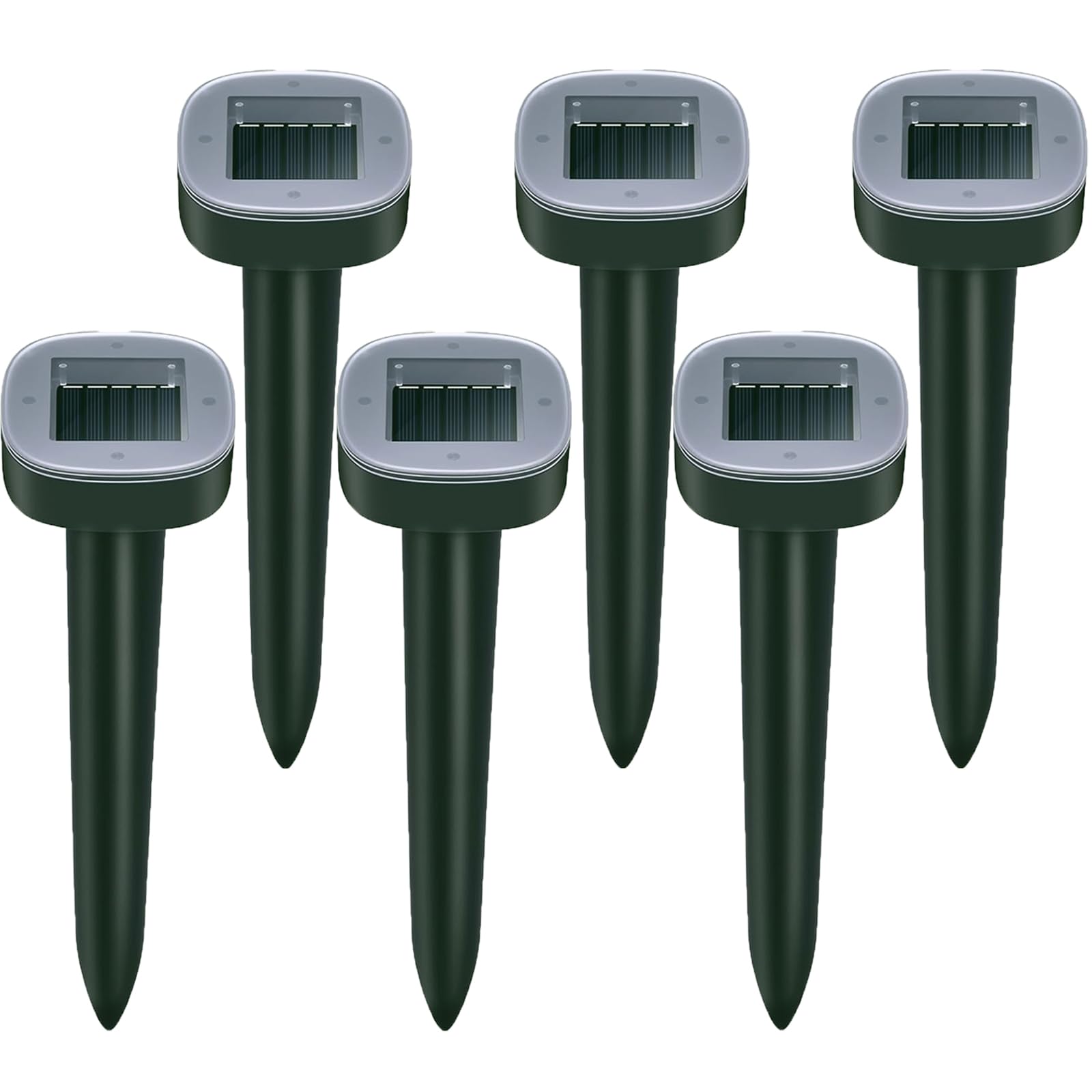 Maulwurf Vertreiber–Maulwurfschreck solar Testsieger, IP65 Geeignet zur Vertreibung von Maulwürfe und Anderen Nagetieren in Gärten Rasen (Runden 6 Pack)