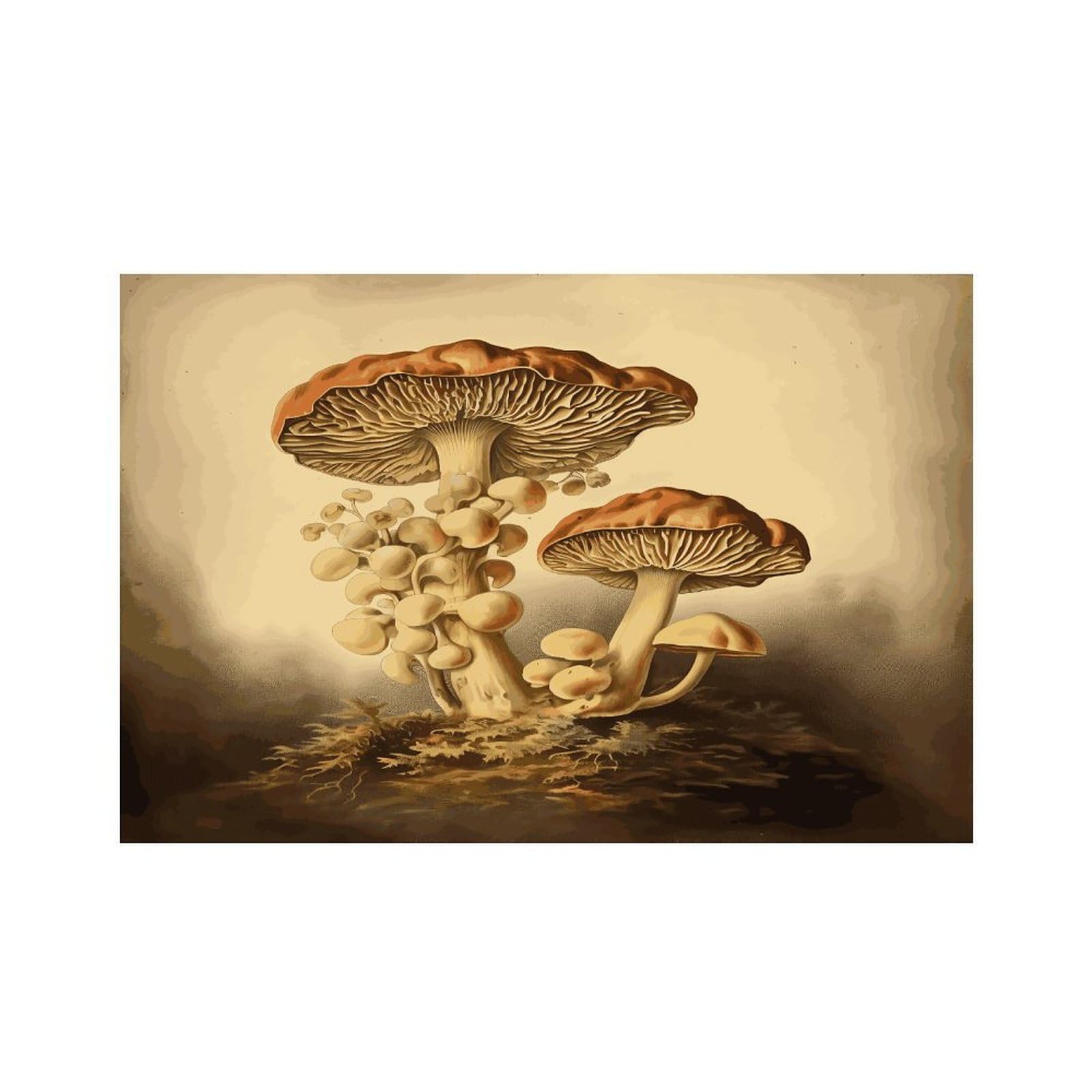 Vintage Mushrooms Placemats Non-Slip Heat Resistant Table Mats Flax Washable Cloth Place Mats Easy to Clean Premium Placemat for Kitchen Dining Table Decor Party Outdoor