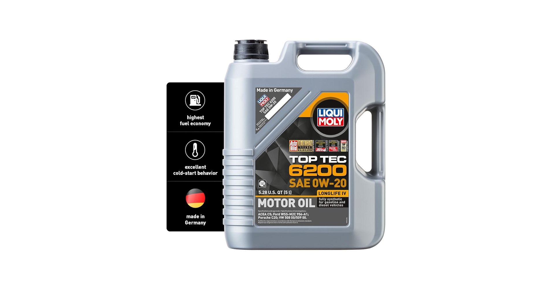 LIQUI MOLY 0W-20 エンジンオイル 5L Amazon.com: LIQUI MOLY Top Tec 6200 SAE 0W-20 | 5 L | Fully