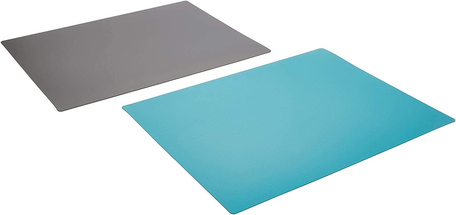 FINFÖRDELA Set of 2 IKEA Flexible Chopping Cutting Boards Grey Finfordela 303.358.98, 11" x 14 1/4" x 0" (1 mm), Teal Blue Gray