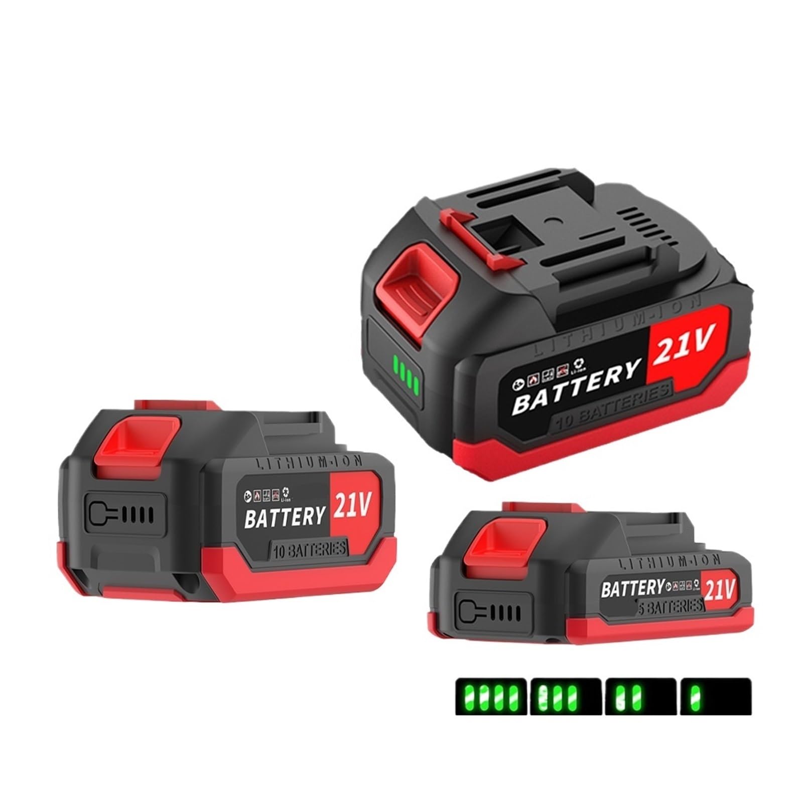Batteria Ricaricabile Agli Ioni Di Litio Ad Alta Capacità 18V 21V 2.0Ah 4.0Ah Con Display Di Alimentazione, Compatibile Con Makita, Utensile Elettrico(2.0Ah X 1 - Charger)
