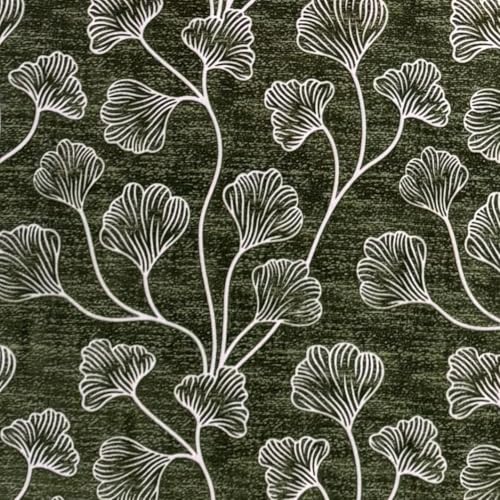 Image of Home Sizzler Ginkgo Leaf Eyelet Polyester Semi-Transparent Long Door Curtains - 9 Feet, Pack of 2, Olive
