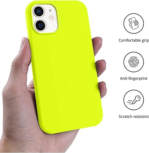 Miniatura 6 de AOTESIER Funda a prueba de golpes diseñada para iPhone 12 Mini, funda de silicona líquida con forro de microfibra suave antiarañazos, protección
