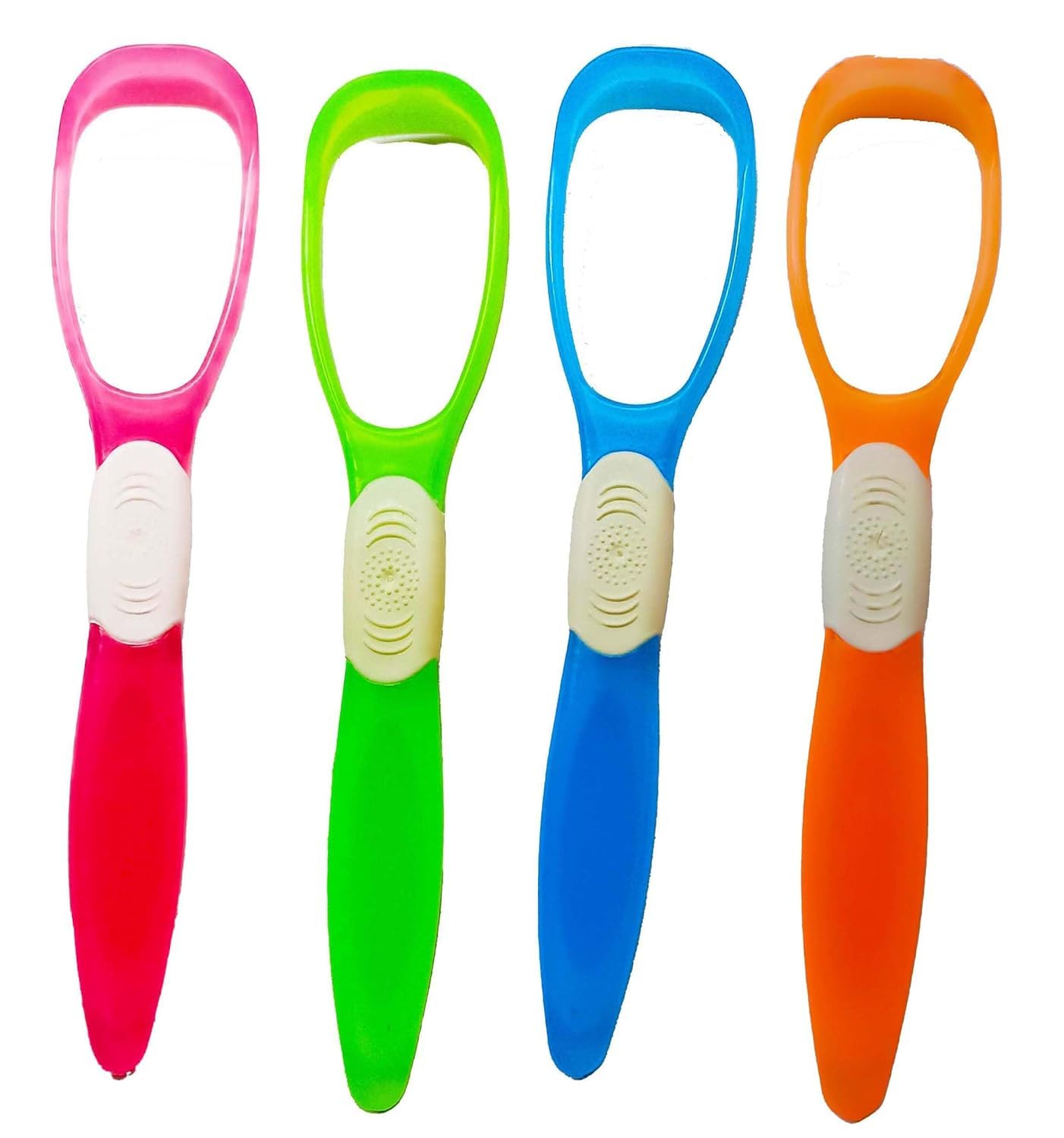 tongue cleaner scraper for kids and adults bpa-free pack of 4 || nq01 | fights bad breath, travel friendly, easy to use, oral care, multi color