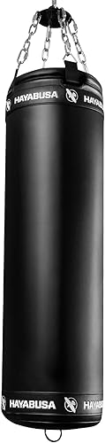 Hayabusa Diseño clásico de bolsa pesada prellenada y sistema de suspensión especializado, negro, 70 libras