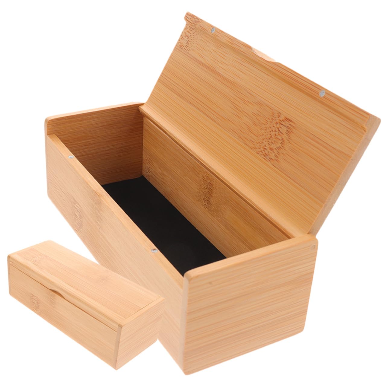 2 Stück-pack Aufbewahrungsboxen Khaki mit Deckel Bambus, für Brillen