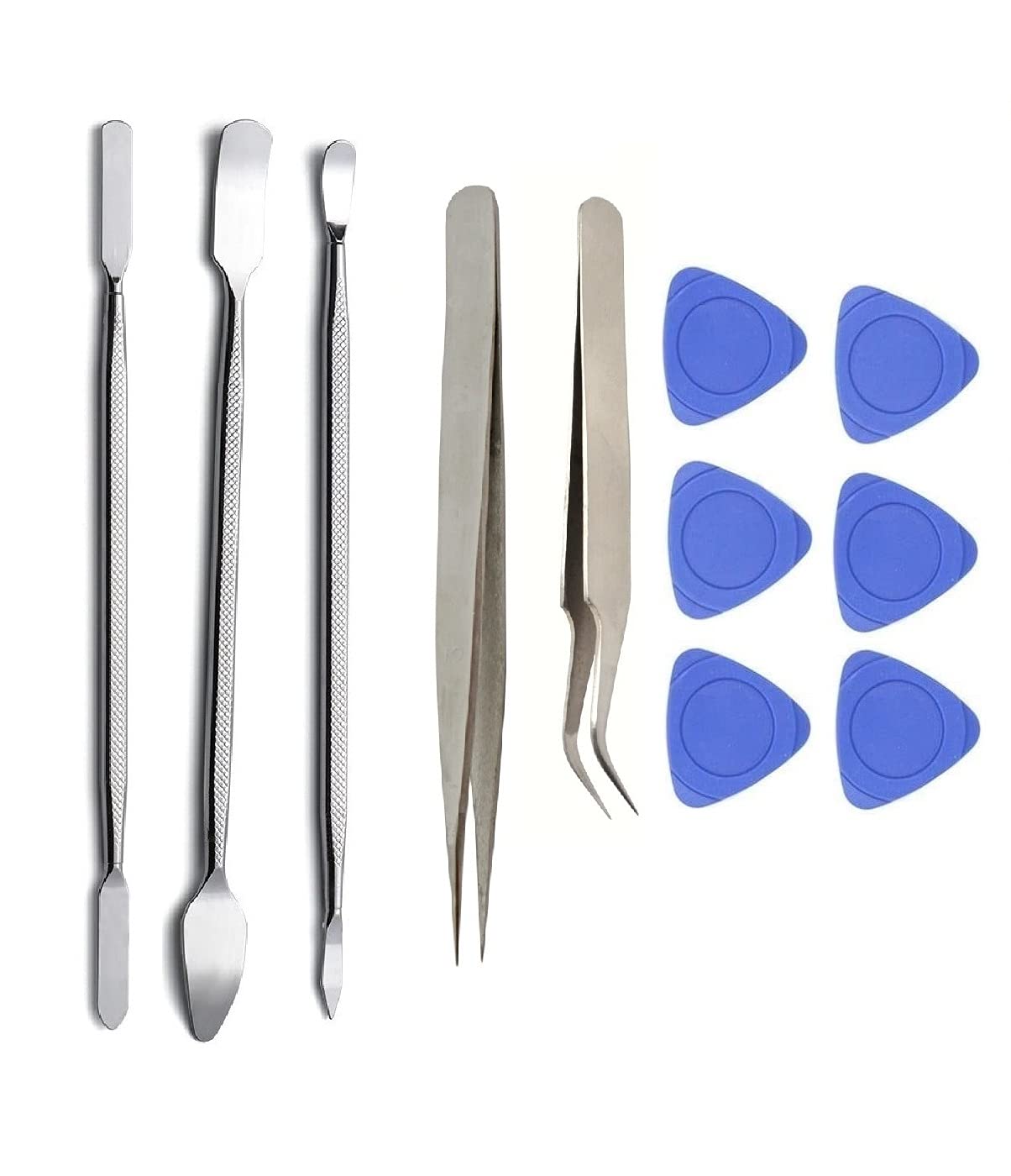 Vadda Bai Pry Tools Set of 3 Metal Openers with 2 stainless steel tweezers and 6 plastic openers for Cell Phone and Gadget Repairing - Mobile Opening, disassembly & Repair (B0826MGNQV) Amazon Price History, Amazon Price Tracker