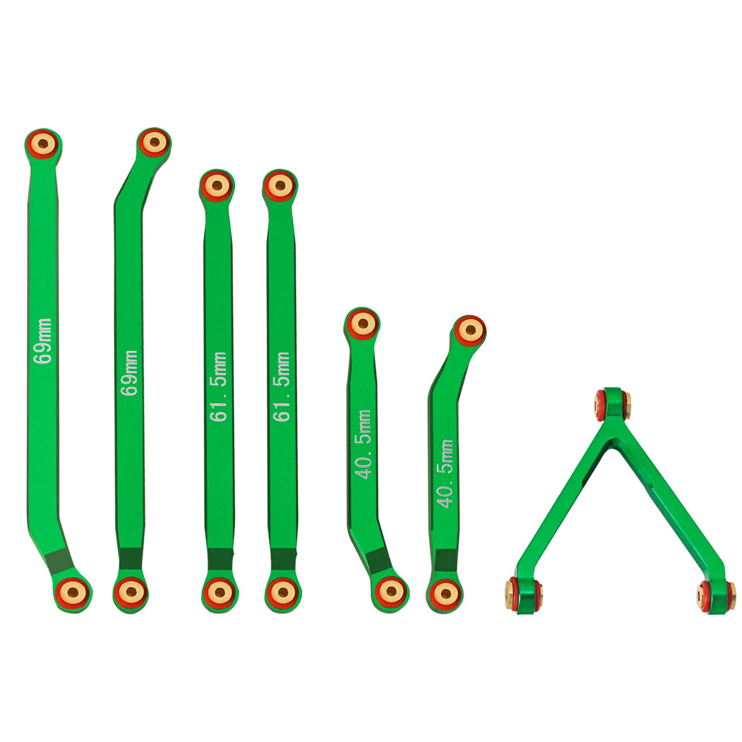 DJX Aluminum High Clearance Chassis Links for SCX24 Deadbolt AXI90081 AXI00004 Betty B-17 Axial 1/24 RC Crawler Car Upgrades Parts (Green)
