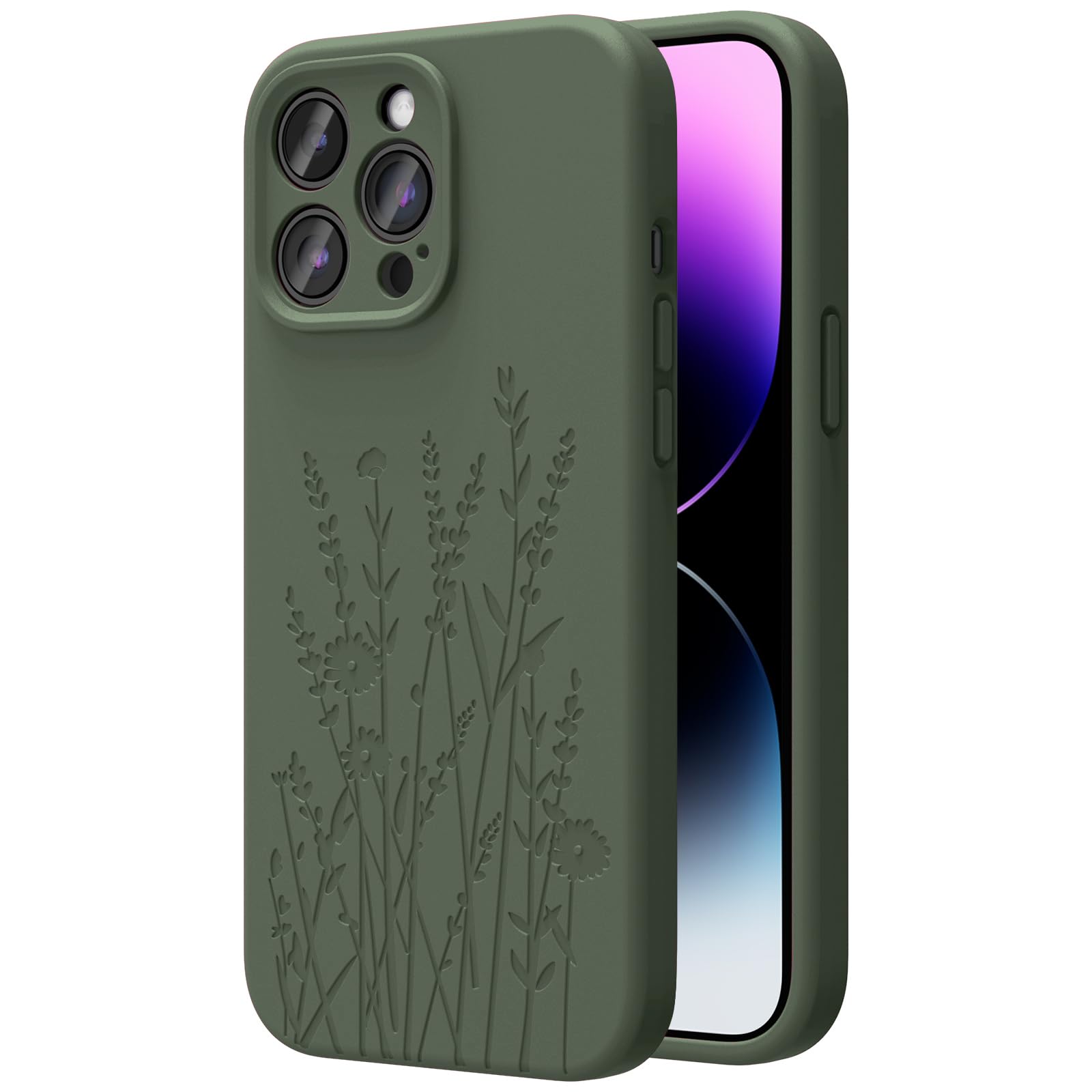OAOA Magnetic Engraved Case Compatible with iPhone 14 Pro Max Case, Compatible with Magsafe, Camera All-Round Protection, Slim Liquid Silicone Phone