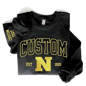 なとり college Logo Sweater UrbanNEST College Letter Embroidered Sweatshirt for Men