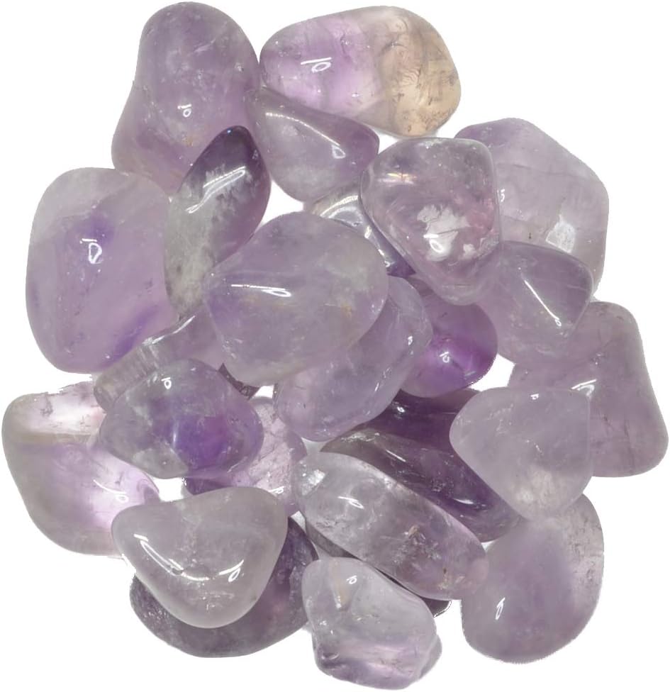 Hypnotic Gems Materials: 3 lbs Amethyst Tumbled Stones - Grade 2 - Medium - 1" to 1.5" Avg. - Bulk Natural Rocks Polished Gemstone Supplies for Wicca, Reiki, Energy Crystal Healing