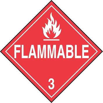 AccuformNMC NMC Hazard Class 3 Flammable Liquids, Flamable 3" DOT Placard, 10.75" x 10.75" Adhesive Vinyl, 1 Count, MPL301VS1, American Made Safety Tags, Signs, and Labels