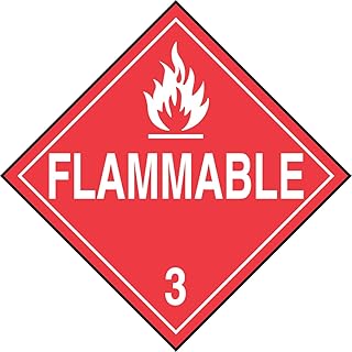 Accuform Hazard Class 3, Flammable 3, Adhesive Viny Placard, 10.25