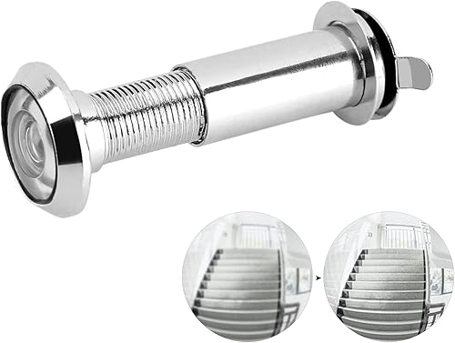 Miniatura 7 de Mirilla de puerta, mirilla para puerta, agujeros para puerta, visor de puerta de ángulo de visión amplio de 220 grados con cubierta de privacidad
