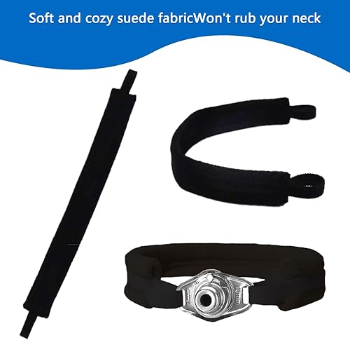 Miniatura 2 de 2 piezas de soporte de tubo de traqueotomía ajustable para intubación de traqueotomía cinta de seguridad para hombres, lazo reutilizable para