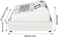 Vista 8 de 48 llaves del sistema POS Caja registradora con cajón, caja de efectivo electrónica, 8 pantalla LED digital, caja registradora blanca con teclado